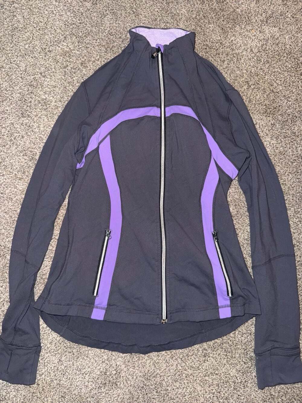 Lululemon Define Jacket Size 10 Gray Purple Athletic Full Zip